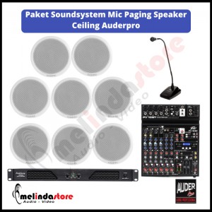 Paket Sound System Microphone Paging Speaker Ceiling Auderpro | 8 Speaker
